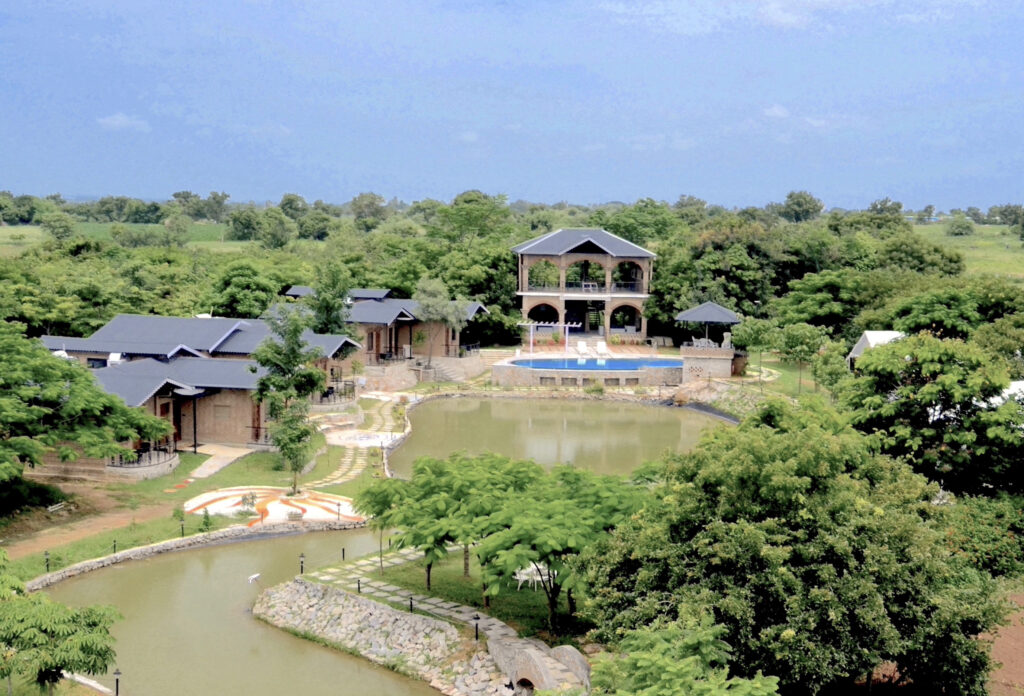 serene setting of cottages around the pond ar Arbor Road Estate