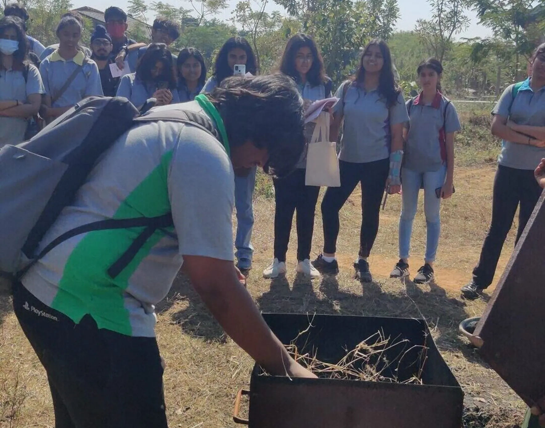 Demonstration of biochar production process.